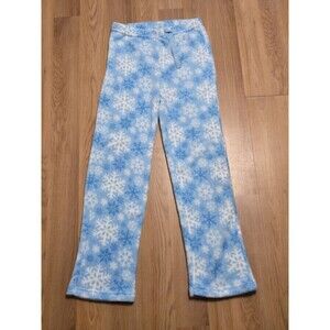 Amscan Fleece Blue Lounge Pajama Bottoms With White Snowflakes Size Small